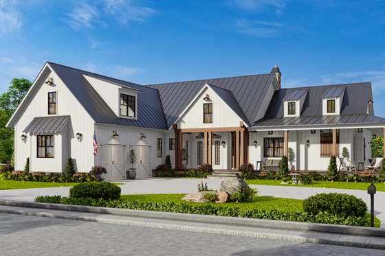 Exterior - Front Elevation 7 for Farmhouse House Plan #54-488 - 3 bed, 3.5 bath