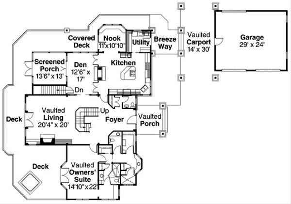 House Design - European Floor Plan - Main Floor Plan #124-586