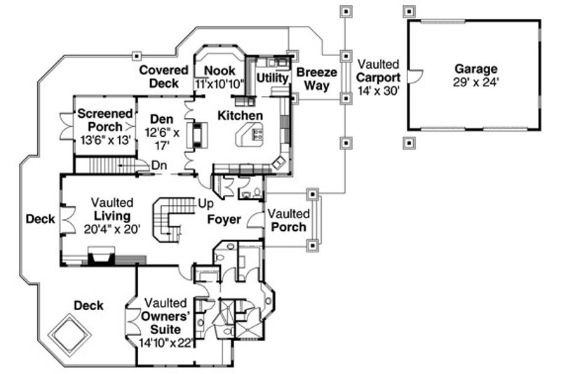 Home Plan - Floor Plan - Main Floor 1 for European House Plan #124-586 - 3 bed, 3.5 bath