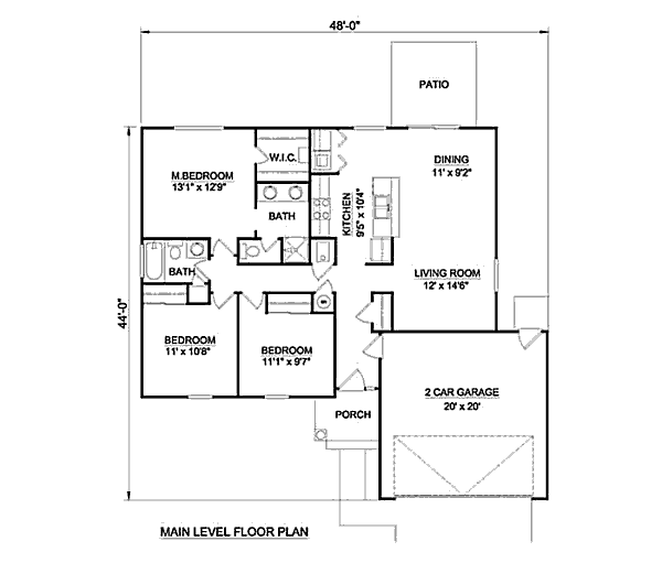 Ranch Floor Plan - Main Floor Plan #116-240