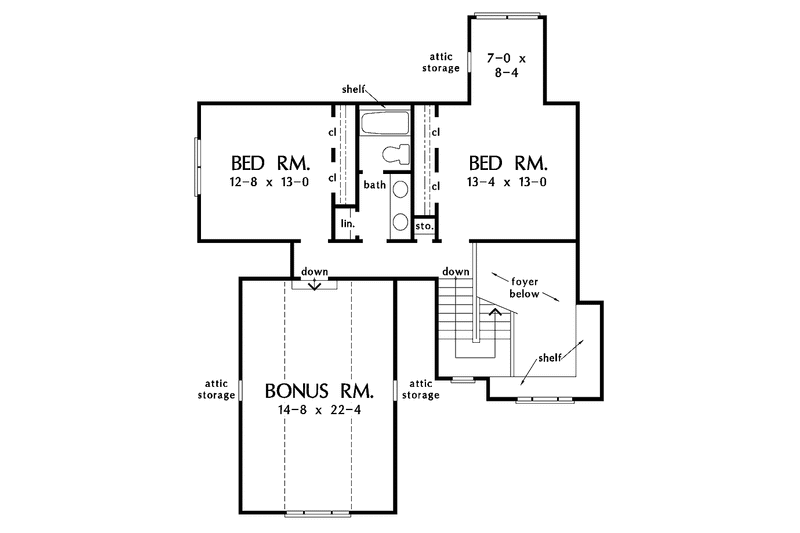 Home Plan - Floor Plan - Upper Floor for Classical House Plan #929-543 - 3 bed, 2.5 bath