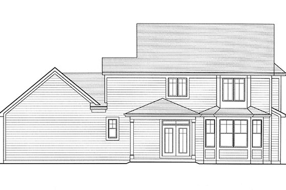 Exterior - Rear Elevation for Traditional House Plan #46-846 - 3 bed, 2.5 bath
