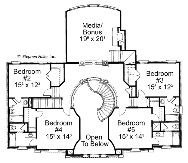 House Blueprint - Classical Floor Plan - Upper Floor Plan #429-438