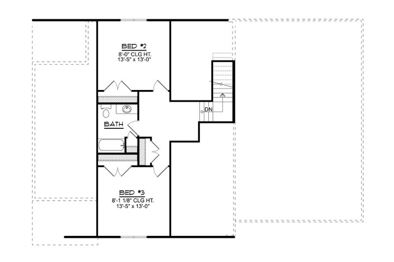 House Design - Floor Plan - Upper Floor for Barndominium House Plan #1064-300 - 3 bed, 2 bath