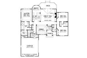 Floor Plan - Main Floor for Craftsman House Plan #929-438 - 3 bed, 2.5 bath