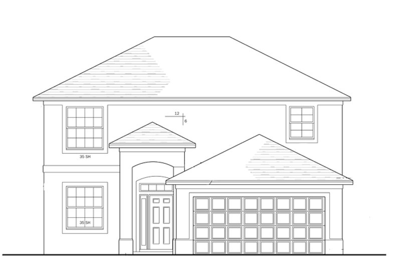 Home Plan - Exterior - Front Elevation 3 for Colonial House Plan #1058-23 - 4 bed, 2.5 bath