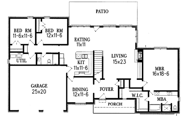 Architectural House Design - European Floor Plan - Main Floor Plan #15-360