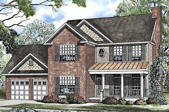 Exterior - Front Elevation 3 for Country House Plan #17-3230 - 3 bed, 2.5 bath