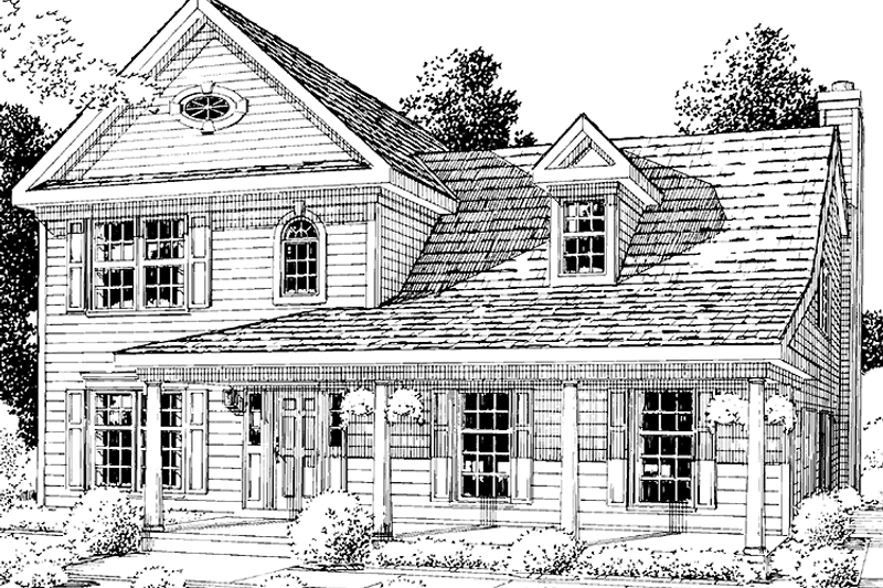 Dream House Plan - Country Exterior - Front Elevation Plan #1029-41