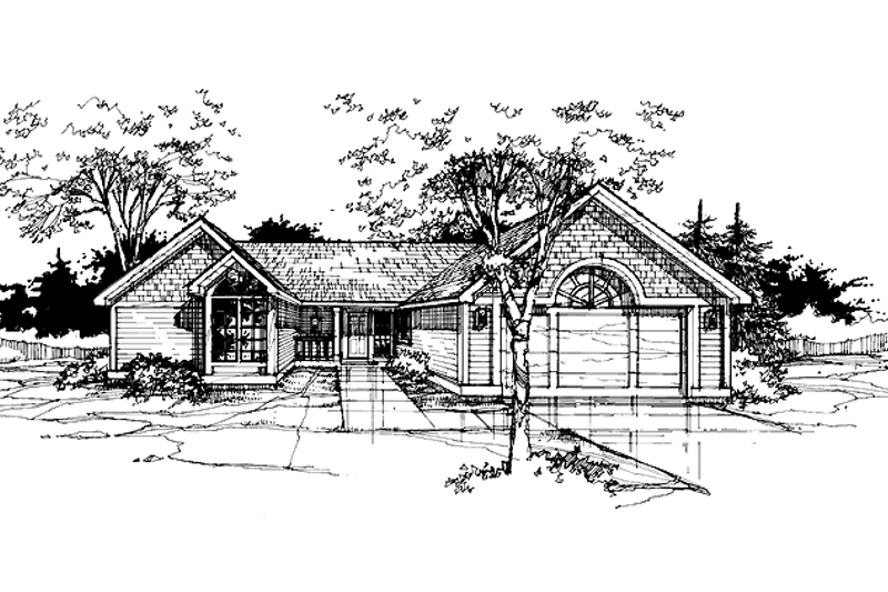 Architectural House Design - Ranch Exterior - Front Elevation Plan #320-710