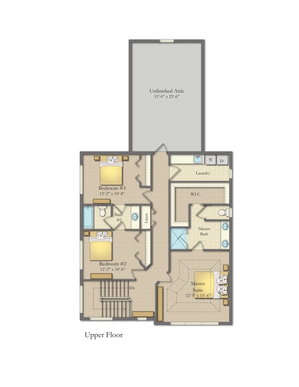 Home Plan - Traditional Floor Plan - Upper Floor Plan #1057-41