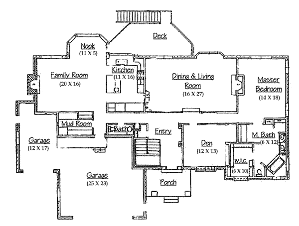 House Design - Traditional Floor Plan - Main Floor Plan #5-176