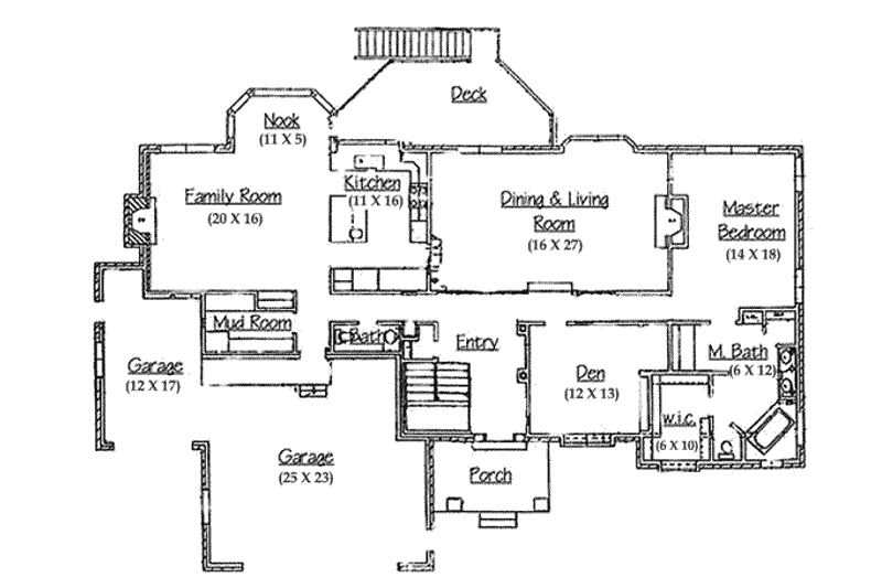 Home Plan - Floor Plan - Main Floor for Traditional House Plan #5-176 - 2 bed, 1.5 bath