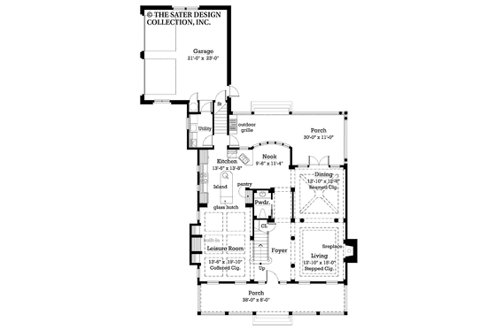 Floor Plan - Main Floor for Classical House Plan #930-211 - 3 bed, 2.5 bath