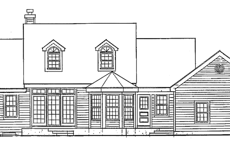 Dream House Plan - Exterior - Rear Elevation for Country House Plan #456-55 - 3 bed, 2 bath