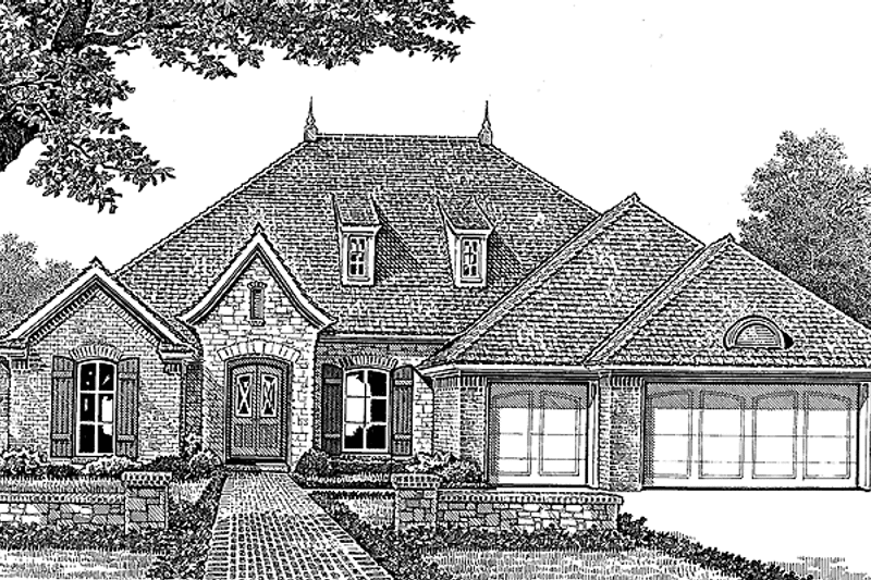 Home Plan - Exterior - Front Elevation 3 for Classical House Plan #310-1204 - 4 bed, 2.5 bath