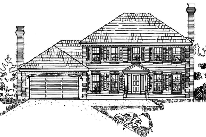 Home Plan - Exterior - Front Elevation 3 for Classical House Plan #47-744 - 3 bed, 2.5 bath