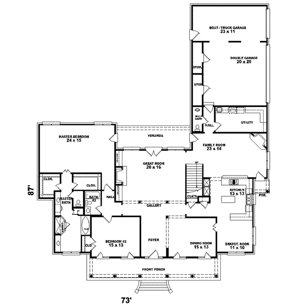 Farmhouse Floor Plan - Main Floor Plan #81-633