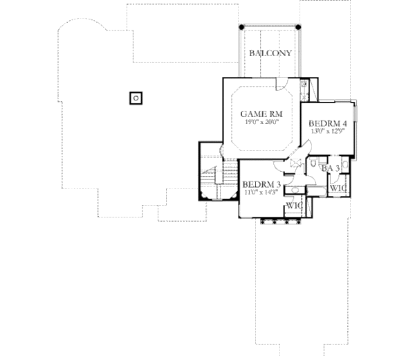 House Blueprint - Mediterranean Floor Plan - Upper Floor Plan #80-128