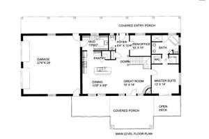 Floor Plan - Main Floor for Ranch House Plan #117-1063 - 3 bed, 2.5 bath