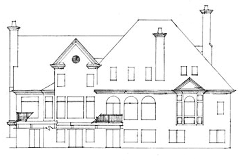 House Blueprint - Exterior - Rear Elevation for European House Plan #429-134 - 4 bed, 4.5 bath