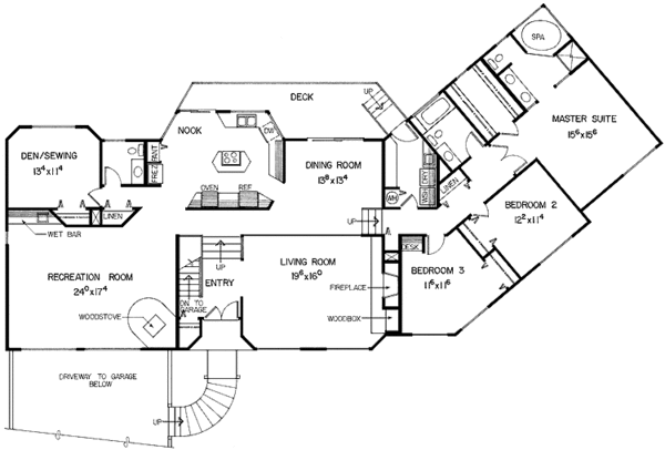 Architectural House Design - Contemporary Floor Plan - Main Floor Plan #60-911