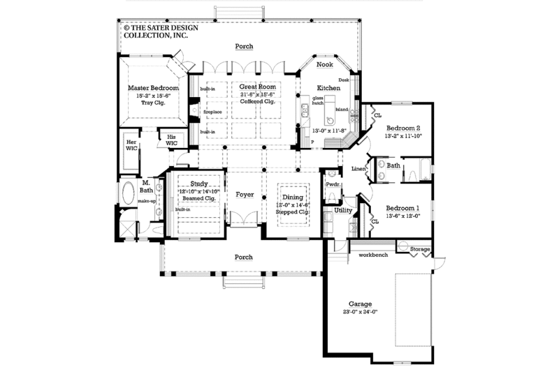 Home Plan - Floor Plan - Main Floor for Country House Plan #930-231 - 3 bed, 2.5 bath