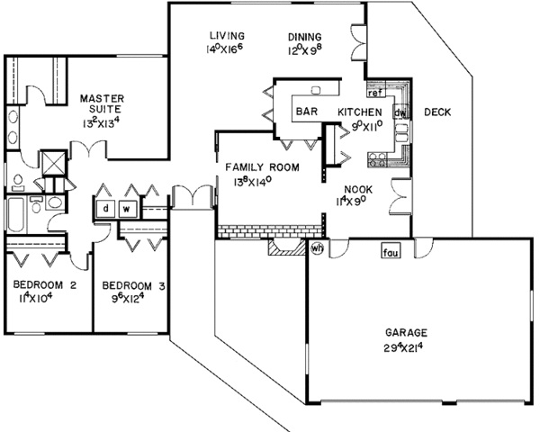 Dream House Plan - Contemporary Floor Plan - Main Floor Plan #60-868