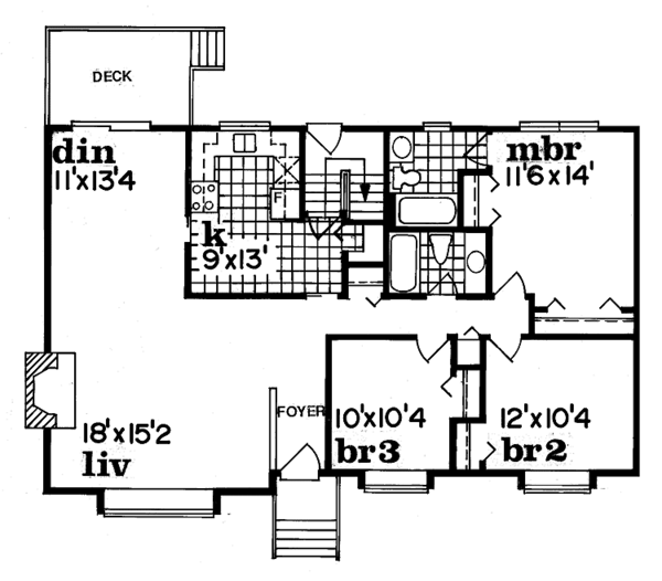 House Blueprint - Country Floor Plan - Main Floor Plan #47-795