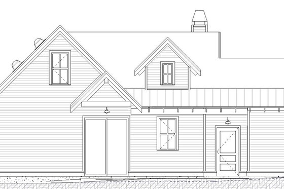 Exterior - Rear Elevation for Traditional House Plan #895-130 - 1 bed, 1.5 bath