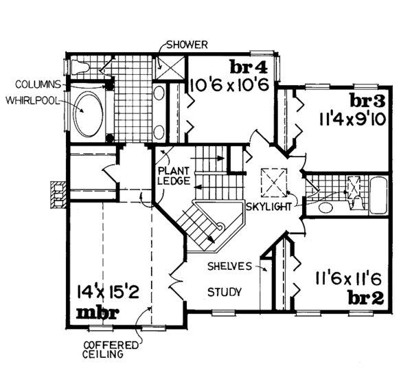 Dream House Plan - Colonial Floor Plan - Upper Floor Plan #47-849