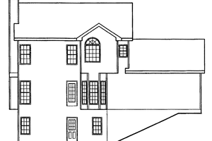 Exterior - Rear Elevation for Classical House Plan #927-47 - 3 bed, 2.5 bath