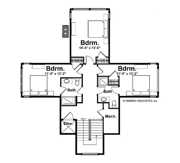 Craftsman Floor Plan - Upper Floor Plan #928-175