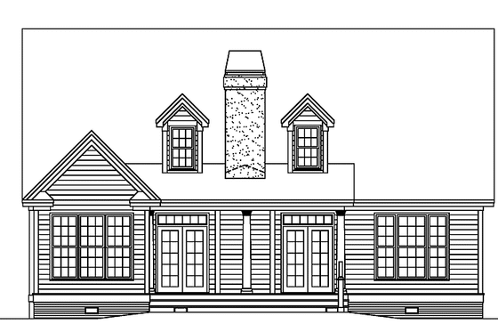 Exterior - Rear Elevation for Country House Plan #929-642 - 3 bed, 2.5 bath
