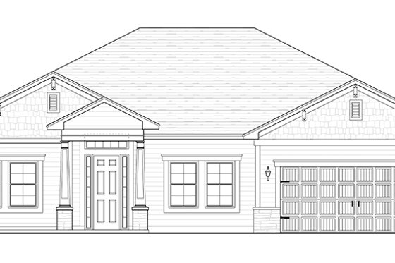 Exterior - Front Elevation 4 for Colonial House Plan #1058-122 - 4 bed, 2 bath