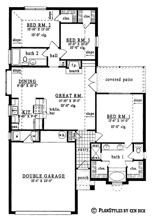 House Plan Design - Country Floor Plan - Main Floor Plan #42-442