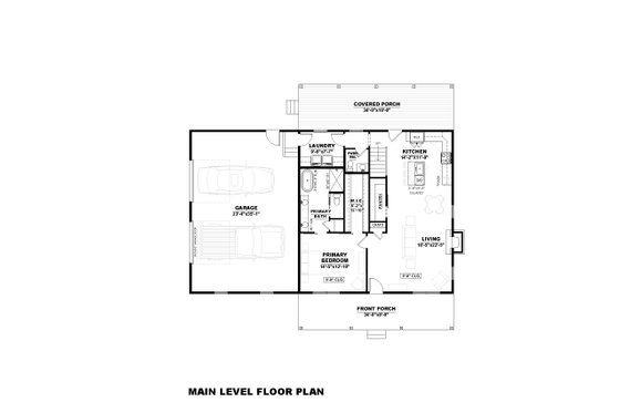 Floor Plan - Main Floor for Farmhouse House Plan #1117-16 - 3 bed, 2.5 bath