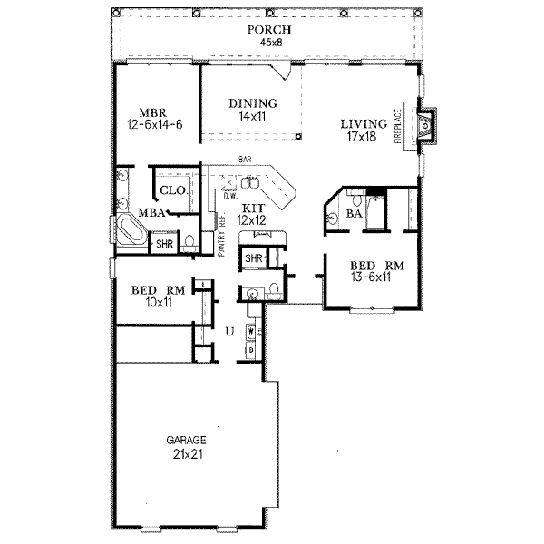 European Floor Plan - Main Floor Plan #15-140