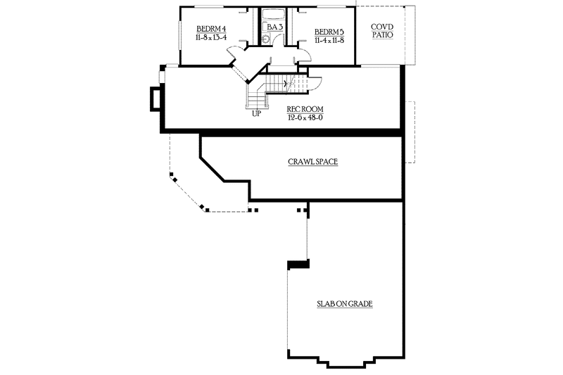 Home Plan - Floor Plan - Lower Floor for Craftsman House Plan #132-372 - 5 bed, 3.5 bath
