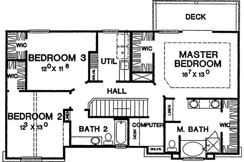 Dream House Plan - Floor Plan - Upper Floor for European House Plan #472-268 - 3 bed, 2.5 bath