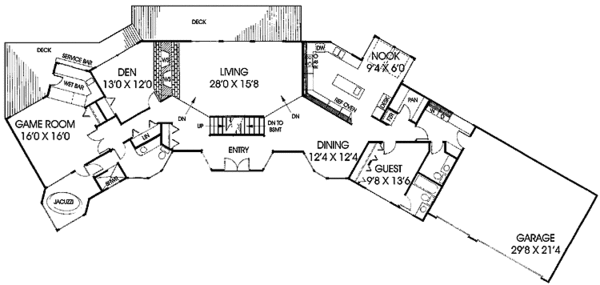 House Plan Design - Colonial Floor Plan - Main Floor Plan #60-938