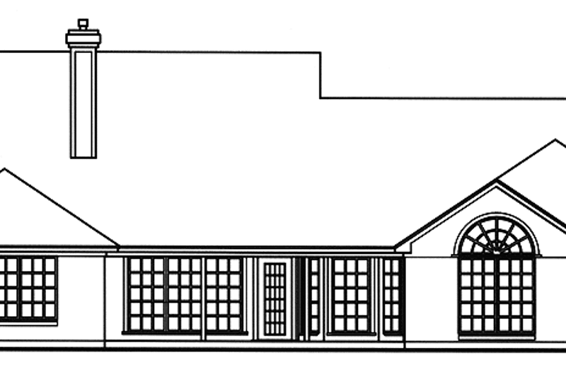 Home Plan - Exterior - Rear Elevation for Country House Plan #42-553 - 4 bed, 2 bath
