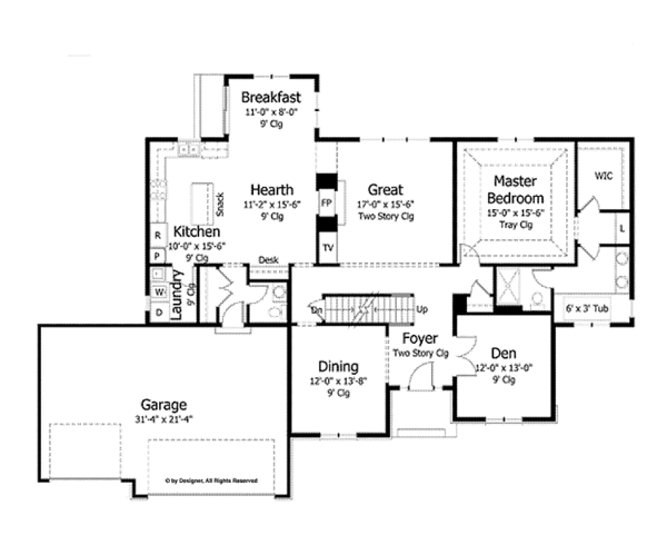 Dream House Plan - Colonial Floor Plan - Main Floor Plan #51-1040