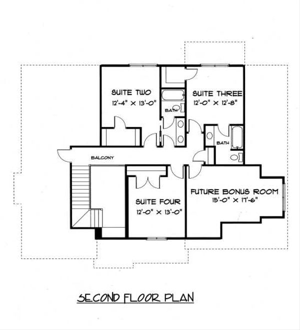 Home Plan - Craftsman Floor Plan - Upper Floor Plan #413-138