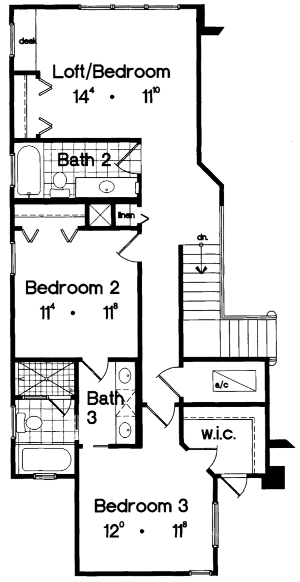 House Plan Design - Mediterranean Floor Plan - Upper Floor Plan #417-553
