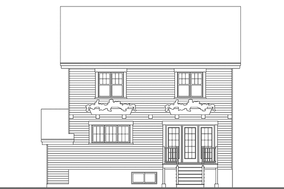 Exterior - Rear Elevation for Traditional House Plan #23-2507 - 4 bed, 2.5 bath