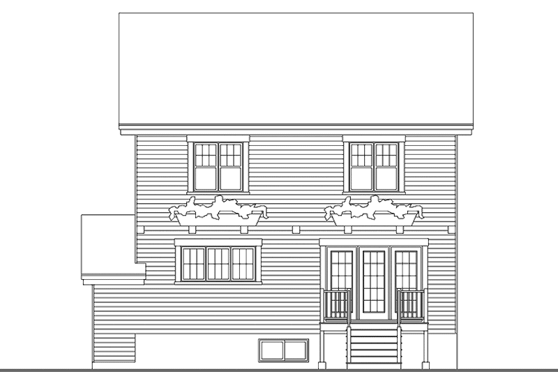 Home Plan - Exterior - Rear Elevation for Traditional House Plan #23-2507 - 4 bed, 2.5 bath