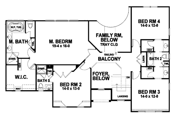 Architectural House Design - Traditional Floor Plan - Upper Floor Plan #328-451