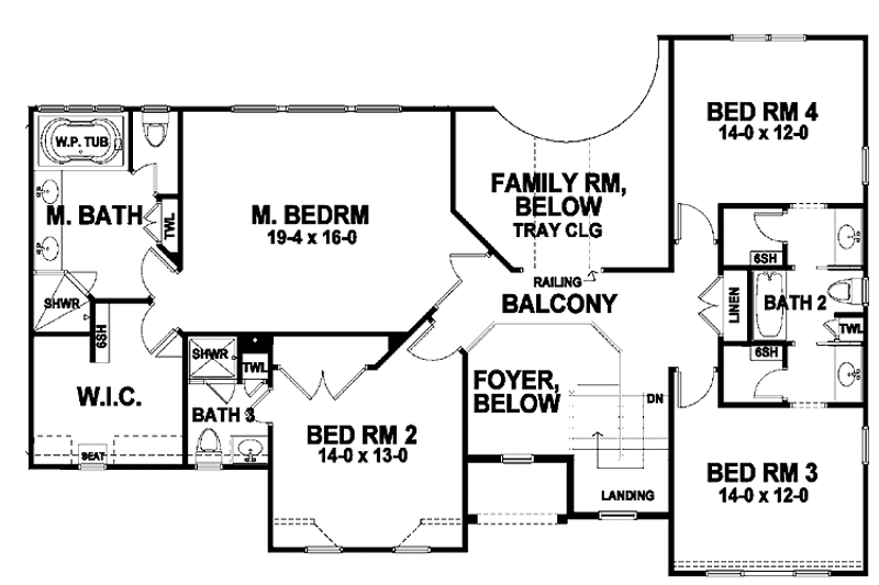 Dream House Plan - Floor Plan - Upper Floor for Traditional House Plan #328-451 - 4 bed, 3.5 bath