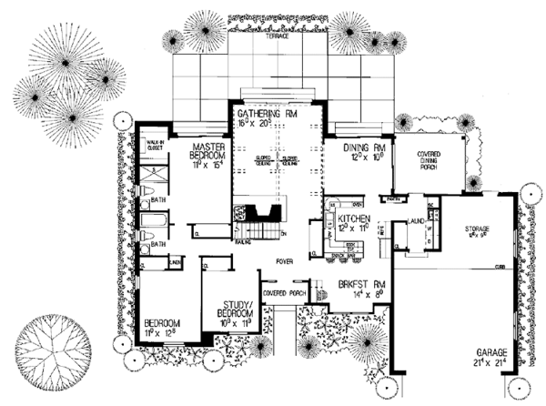 House Blueprint - Ranch Floor Plan - Main Floor Plan #72-858